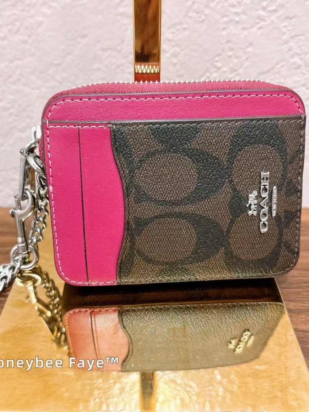 NWT Coach Zip Card Case In Signature Canvas C0058